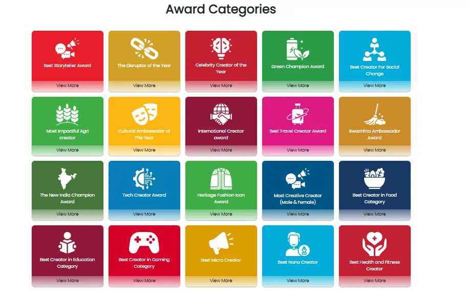 Nation Creator Award 2024 List of Categories