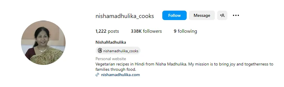 Nisha Madhulika Instagram Income