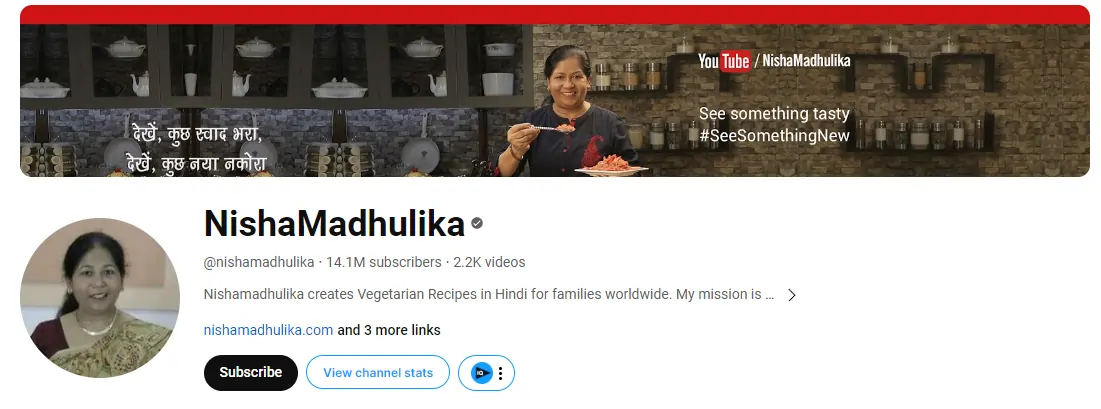 Nisha Madhulika Youtube Income