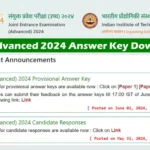JEE Advanced 2024 Answer Key Released on 2th June 2014