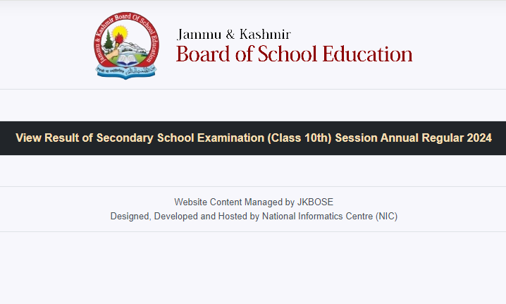 JKBOSE 10th Result 2024